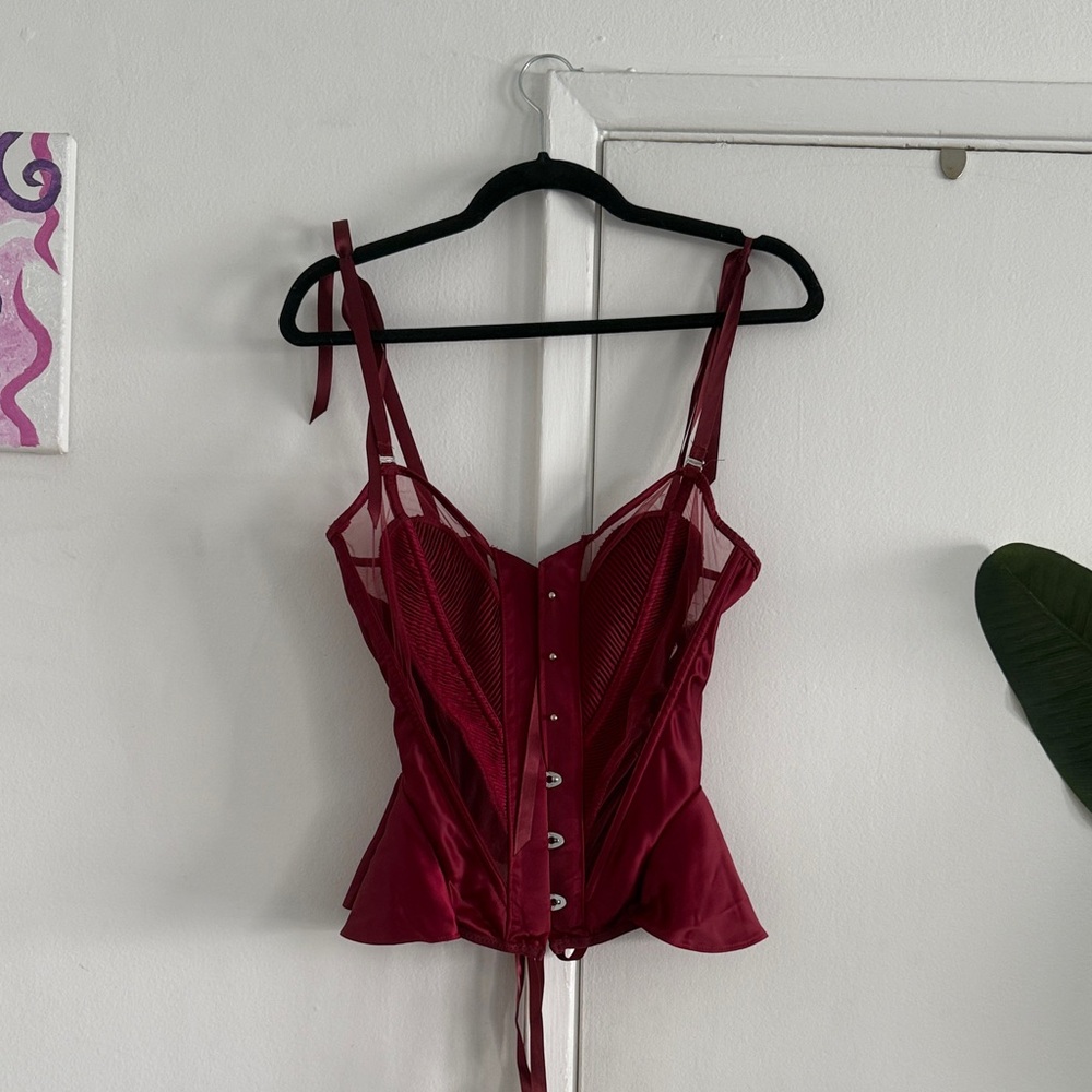 Thistle and Spire Deep Red Corset Top